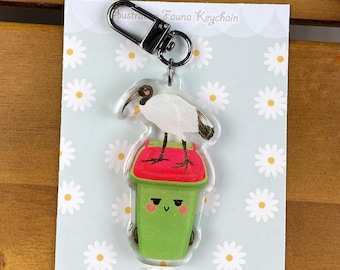 Ibis Bin Chicken Keychain, Australian Native Bird Bag Charm
