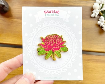 Pin de esmalte Waratah, broche de flor nativa australiana