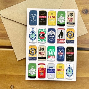 Biglietto per la festa del papà con lattina di birra australiana, biglietto per papà, biglietto con lattina di birra, biglietto australiano, biglietto con birra australiana, fatto a mano