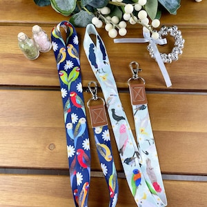 Australian birds lanyard, cockatoo, magpie, kookaburra, galah, gang gang, fairy wren, bin chicken, ibis, lorikeet, cockatiel, Aussie fauna