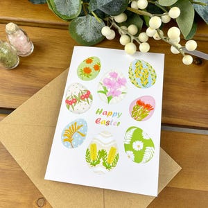 Carte d'oeuf de Pâques fleur australienne, carte fleur indigène australienne, carte de Pâques australienne, carte de voeux australienne, fait main