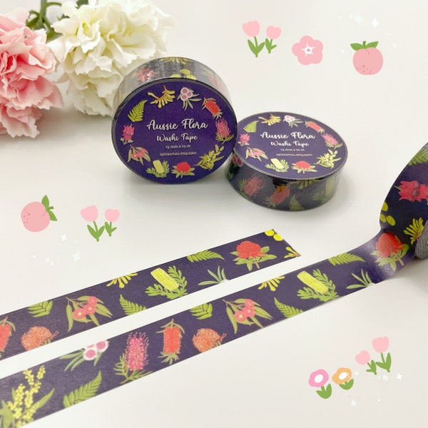 Aussie Flora Washi Tape, Australian Native Flower Washi Tape, Australiana Washi Tape, Masking Tape