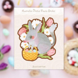Easter Bilby Sticker, Die-cut Vinyl Sticker, Australian Easter Sticker, Australian Native Fauna Sticker, Australiana, Cute Sticker, Handmade