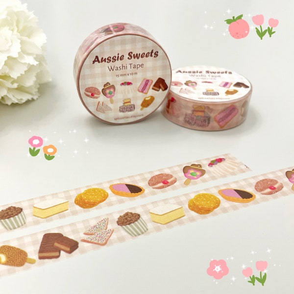 Aussie Sweets Washi Tape, Australian Desserts Washi Tape, Aussie Snacks Washi Tape, Masking Tape