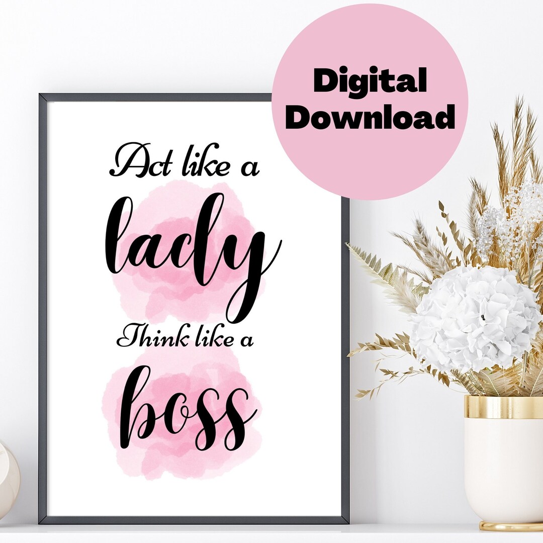 Girl Boss Wall Art, Boss Babe Printable, Entrepreneur Gift, Printable ...