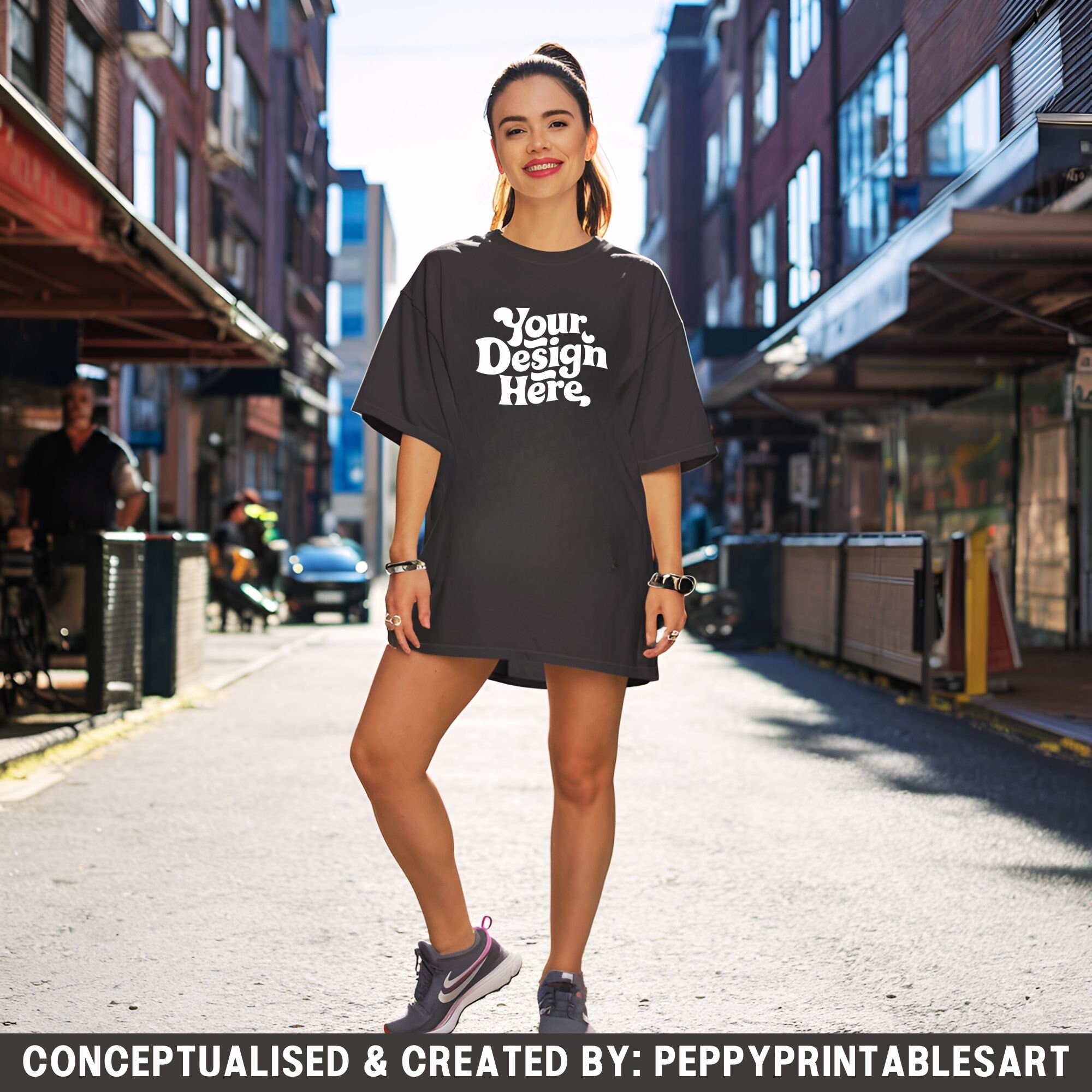 Set of 3 Oversized Bella Canvas 3001 T Shirt Mockup Bundle, Gildan ...