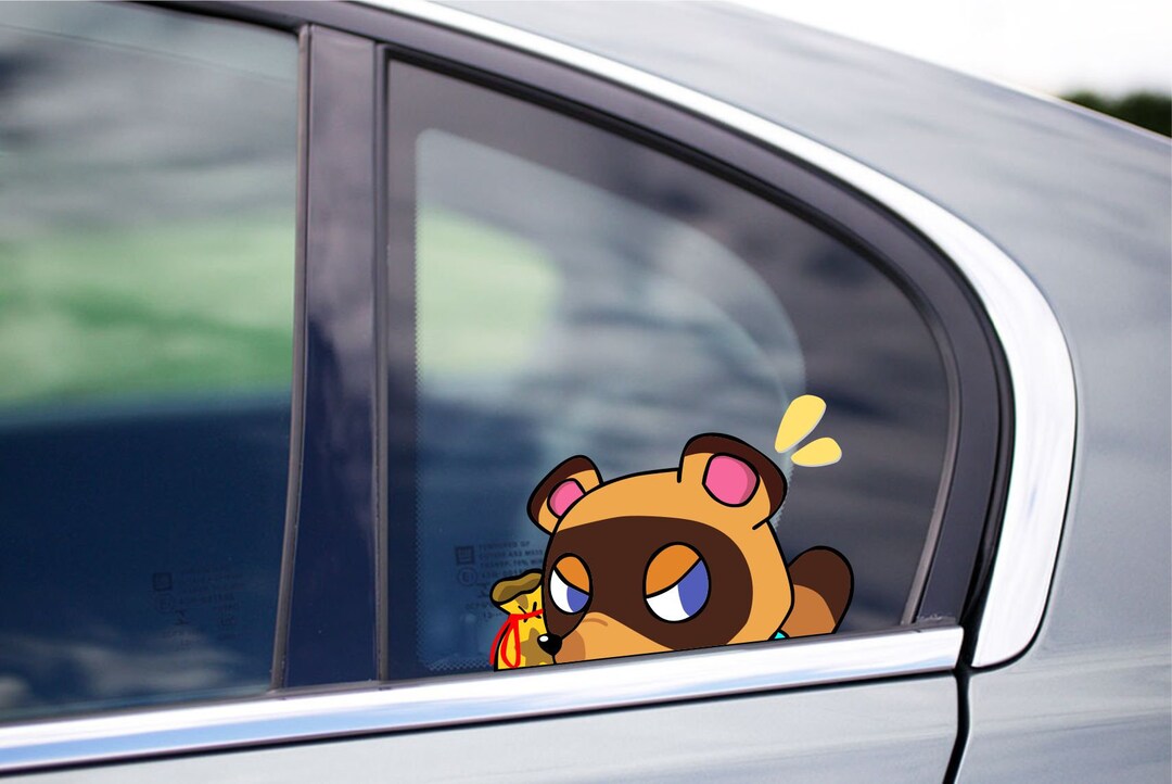 Tom Nook Racoon Peeking Peek Peekabo Bumper Window Vinyl Decal Etsy