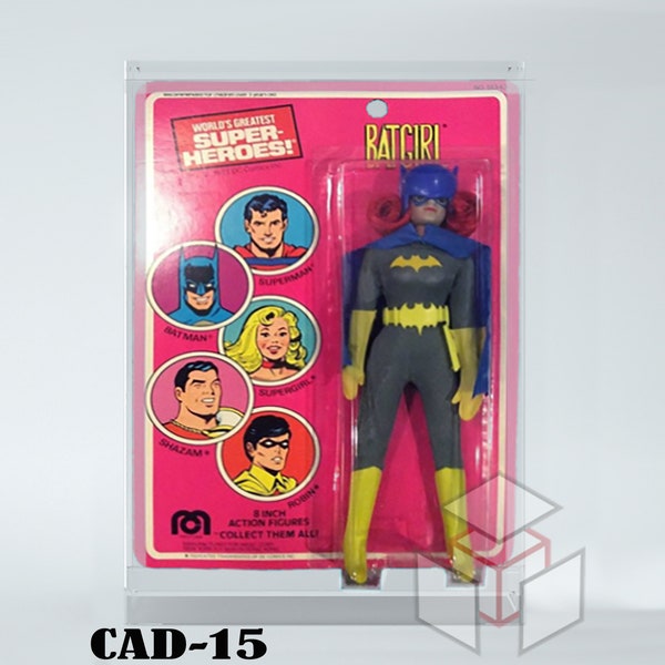 Vitrine en acrylique de précommande pour Mego 8'' Super Heroes Carded MOC