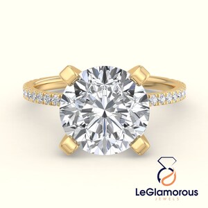 Round Diamond Ring, 5.00 CT Lab Grown Diamond Engagement Ring, Pave Setting, Wedding Ring, Ring for Women, Wedding Gift, Anniversary Ring