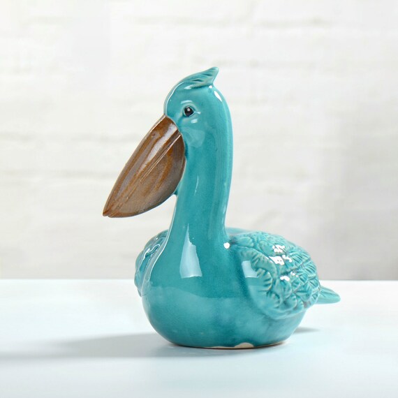 Ceramic Pelican Statue / Porcelain Pelican Figurine Pottery / Etsy