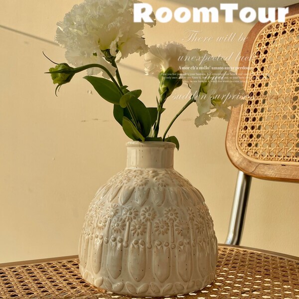 White Pottery Vase Etsy