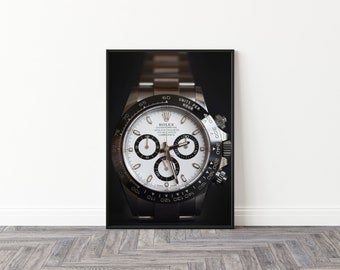 Large rolex photography. Watch artwork. Daytona picture. Photo. Watch print. Gift for him. Hanging wall art.