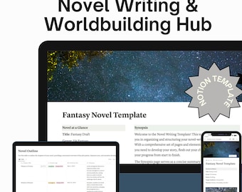 Notion  Fantasy Novel Writing & Worldbuilding Template for Authors | Notion for Writing | Character Development, Plot Outlining, and More!