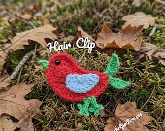 Haakpatroon voor een vogelhaarclip (Engelse/Amerikaanse termen), handleiding voor het haken van een vogel (PDF), patroon voor een kleine vogelhaarspeld, gehaakte haaraccessoires, Amerikaanse termen