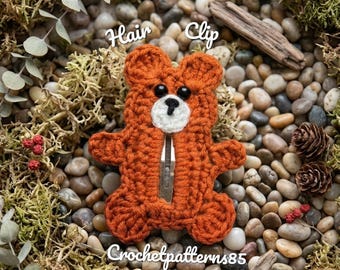 Haakpatroon voor een berenhaarclip | PDF-handleiding Engels_VS | Schattig dierenhaarspeldje | Eenvoudig haakpatroon voor beginners | DIY-cadeau