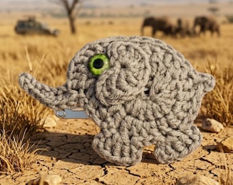 Haakpatroon voor een olifantenhaarclip (PDF) Amigurumi olifant handleiding Engels _VS Leuk dierenhaaraccessoire haakpatroon voor beginners