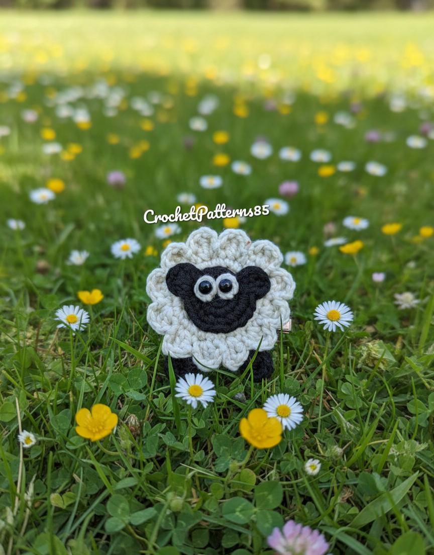 36 Crochet Hair Clips with Sunflowers, Bows, Flowers, and Fruit 18 Crochet Sheep Hair Clip
