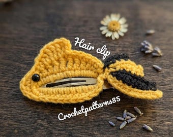 Haakpatroon PDF Gouden Vis Haarclip Engels_VS Zomer Haaraccessoires Tutorial Goudvis Haarspeld Amigurumi Haarspeld Instructies
