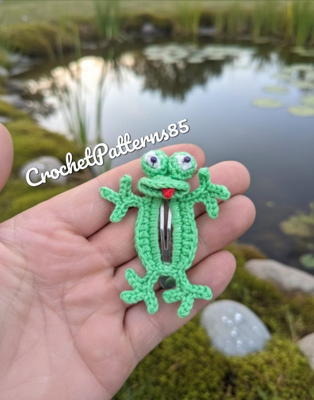 Crochet Frog Hair Clip PDF Pattern English _US - Etsy