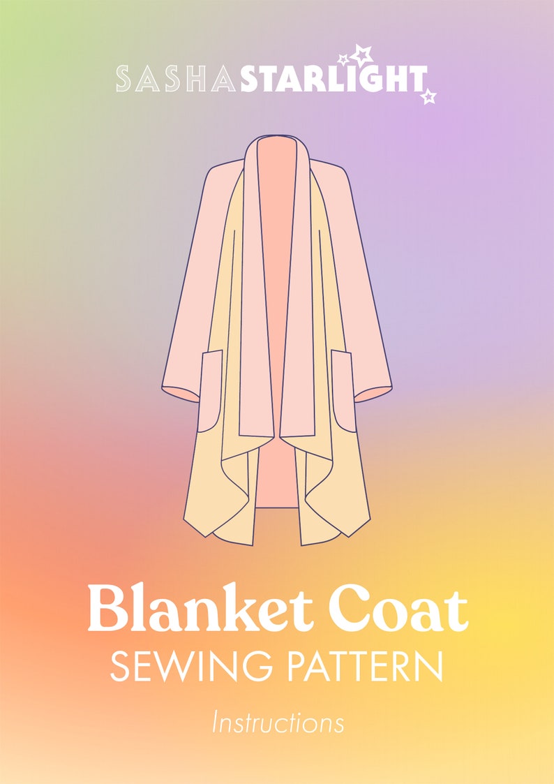 Blanket Coat PATTERN Digital Pdf Video Tutorial, suitable for beginners, upcycling project, quilt jacket, sewing, TikTok image 6