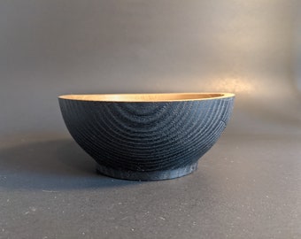 Hand Turned Acacia Bowl with Ebonized Face