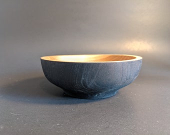 Hand Turned Cherry Bowl with Ebonized Face