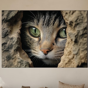 Tempered Glass Cat Wall Art – Modern Abstract Glass Artwork – Contemporary Cat Decor – Glass Wall Hanging for Cat Lovers - Glass Wall Decor