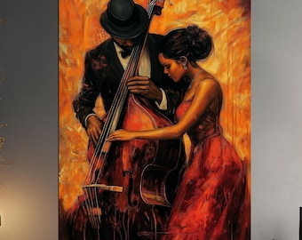 Jazz Tempered Glass  Wall Art – Musician Silhouette Glass Décor – Modern Music-Themed Hanging – Perfect Mother&#39;s Day Gift - Home Decor