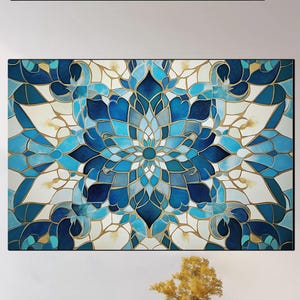 Tempered Glass Wall Art with Elegant Marble Design – Large Modern Wall Decor for Bedroom or Living Room – Contemporary Glass Artwork