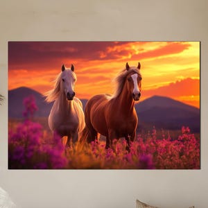 Horse Tempered Glass Wall Art – Equestrian Home Decor – Galloping Horse Print – Horse Lover Gift – Elegant Animal Print – Rustic Room Accent