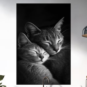 Cats Tempered Glass Wall Art - Modern Cat Glass Art - Abstract Glass Wall Decor -  Glass Wall Hanging - Contemporary Glass Artwork