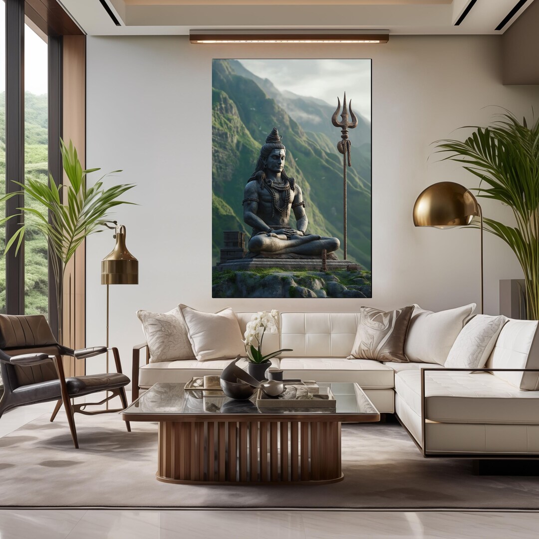 Lord Shiva - Tempered Glass Wall Art - Hindu Meditation Decor - Sacred ...