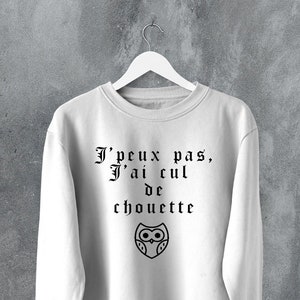 I can&#39;t, I have Owl ass Sweatshirt, Kaamelott Sweatshirt, Funny man Sweatshirt Humor, Original gift idea