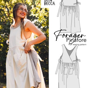 Forager Pinafore PDF Digital Sewing Pattern | Cottagecore Apron Pinafore Dress Pattern | Beginner friendly pattern