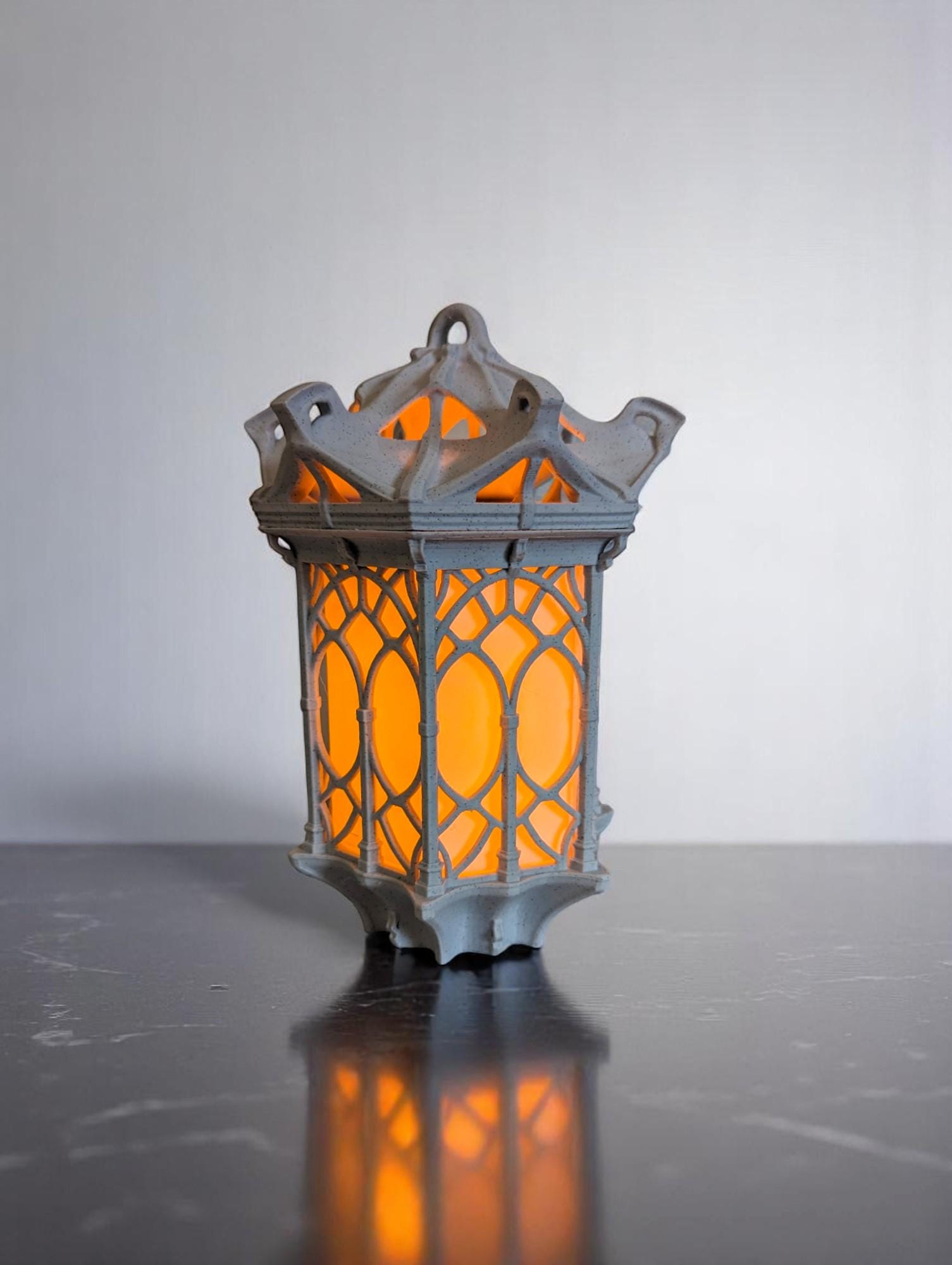 ライト/ランタン Glass glove lantern3D Magma Glass Studio【ランタングローブ】Silver Blue