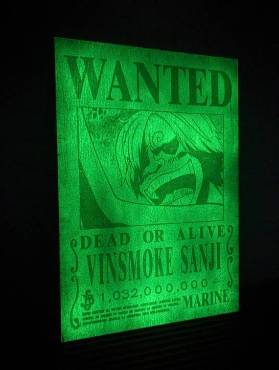 Sanji WANTED POSTER One Piece Wooden Engraved -  UK