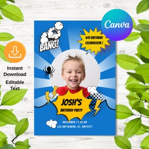 Spidey And His Amazing Friends Birthday Invitation, Template Editable Spider Printable Party Invitations Digital Kids Invite