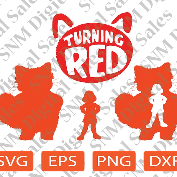 Turning Red SVG, PNG Icon Bundle , Turning Red Clipart Images Instant Digital Download Cut File Cricut