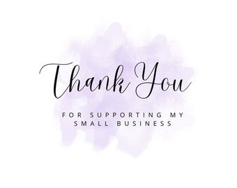 Dankeschön Postkarte für kleine Unternehmen: Lila Aquarell (Digitaler Download)
