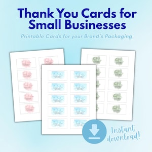 Vielen Dank für die Unterstützung meiner Small Business Tags – Druckbare Wertschätzungskarten – Sofortiger Download – kleine Shop-Verpackungsbeilagen