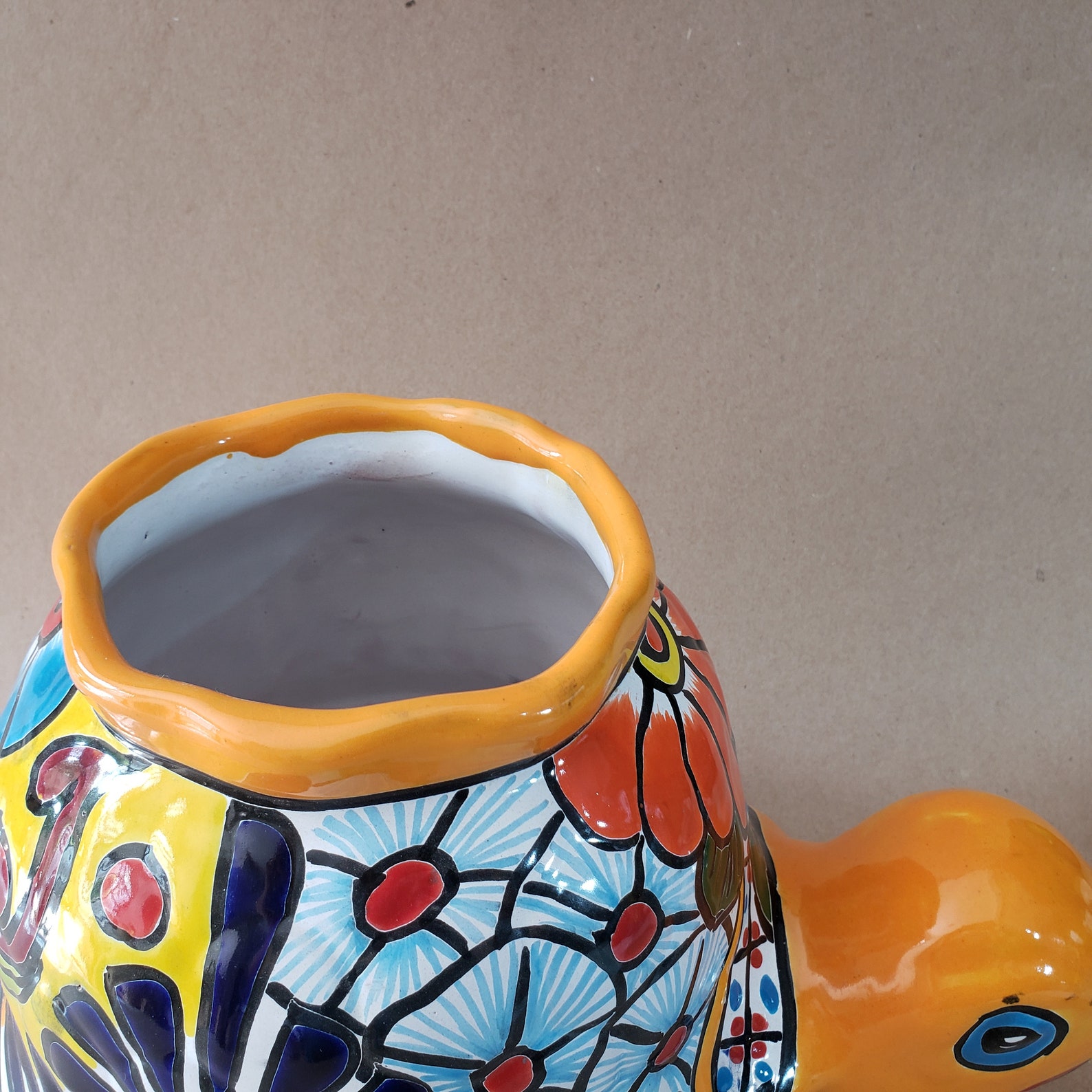 PLANT POT Hand Painted Ceramic Planter Mexican Colorful Etsy