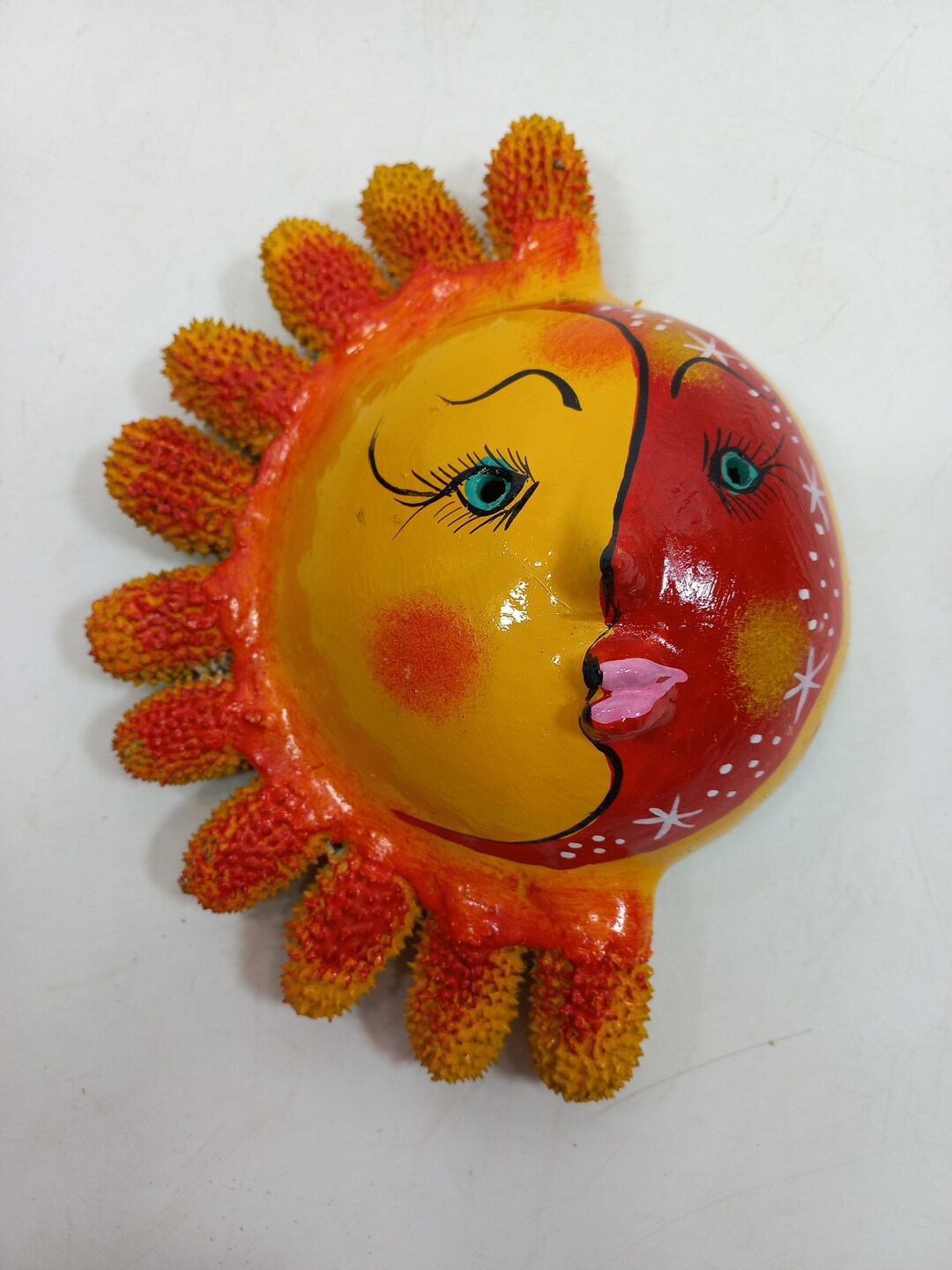 COCONUT SHELL MASK Handmade Hand Painted Colorful Mexican Etsy