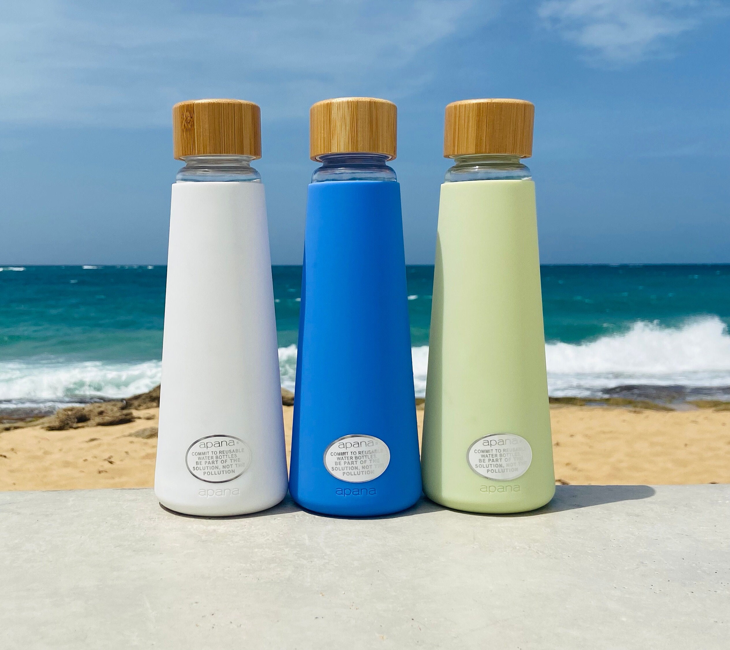 Modern Glass Water Bottle — Custom Logo USA