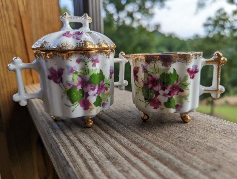 Lovely Vintage Sugar and Cream Set Etsy