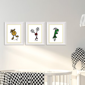 Silly Monsters Art, Cute Monster Prints Set of 3, Monster Party, Funny Art, Nursery Wall Art, Kids Room Decor, Digital Download Print