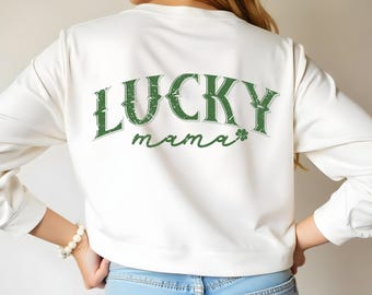 Lucky mama SVG, St Patrick&#39;s Day SVG, Lucky Vibes SVG, St. Patricks Shirt Svg, Gift for mom Svg, Png Svg Cut Files for Cricut Sublimation