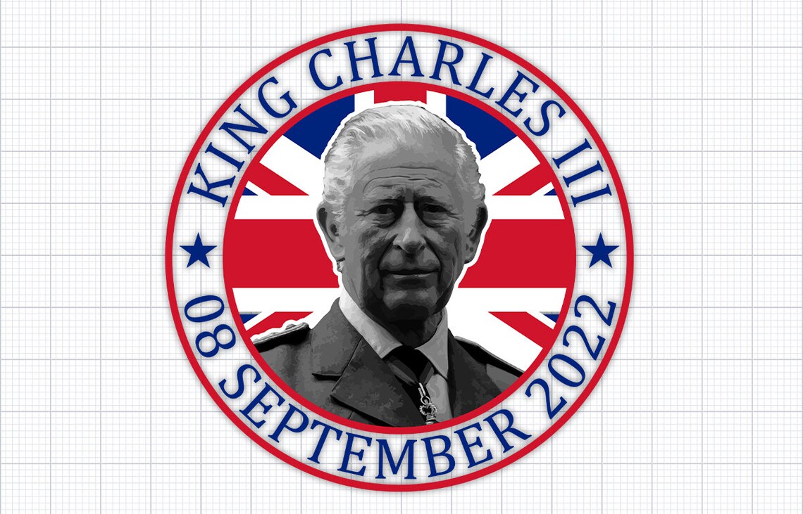 Emblème de profil du roi Charles III SVG Emblème du profil Etsy France