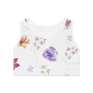Floral Sports Bra, Fitness Top, Workout Apparel, Yoga Bra, Activewear, Spring Fashion, Gift Idea for Her