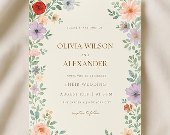 Plantilla de invitación de boda