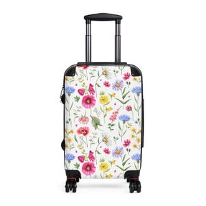 Floral Travel Suitcase - Colorful Luggage for Adventurers, Perfect for Summer Vacations, Traveling, and Gift Ideas